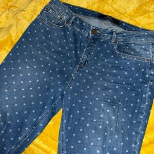 Boden Blue Polka Dot Skinny Jeans